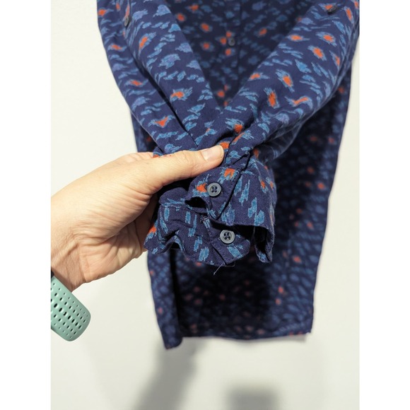 Urban Outfitters Ecoté Blue Boho Tribal T-shirt Dress Button Front - Picture 4 of 5